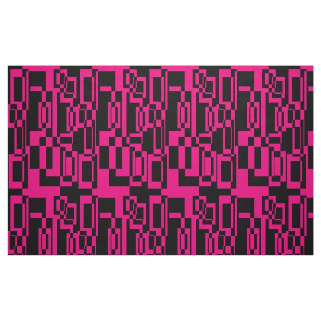 Tissu Formes abstraites rose/noir (Fat Quarter)