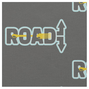 Tissu Fourche dans la route art texte typographique