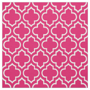 Tissu Framboise, Marocain blanc Quatrefoil #6