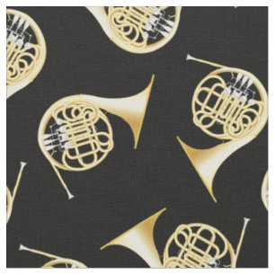 Tissu French Horns Musique Musicien Décor Salle
