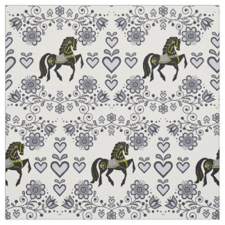 Tissu Frise/Frise Folk argent/or/noir, coeurs, 4"