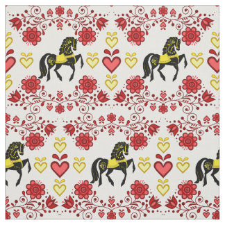 Tissu Frise/Frise Folk rouge/or/noir, coeurs, 4 pouces