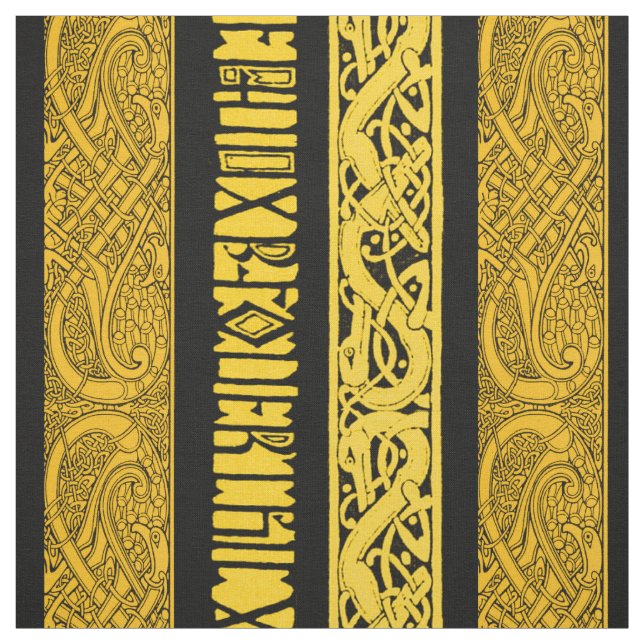 Tissu Frontières celtiques en or (Échantillon)