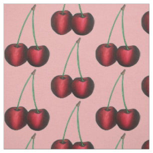 Tissu Fruit Fruit de pierre d'été aux cerises rouges mûr