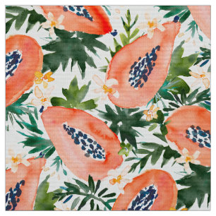 Tissu Fruit tropical d'aquarelle de PERFECTION de PAPAYE