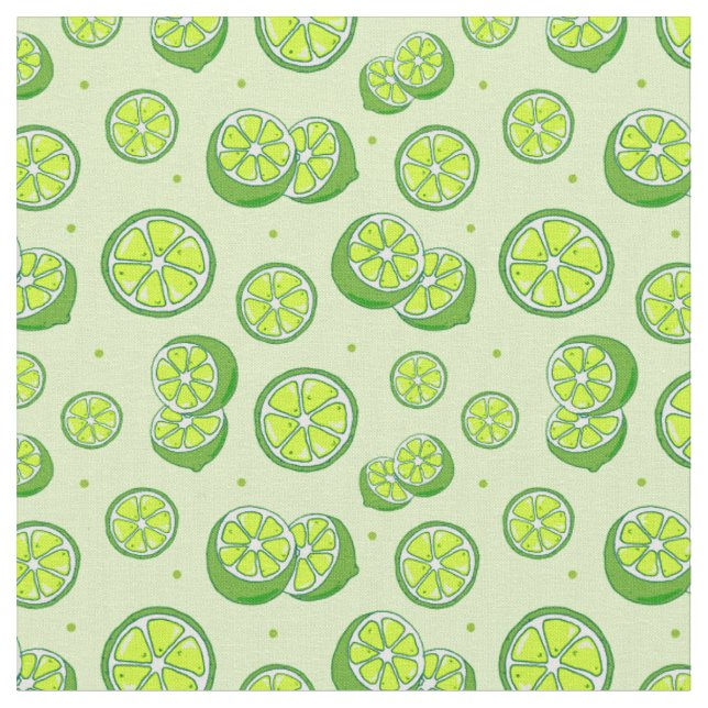 Tissu Fruit vert Funky Fruit Slices Été Imprimer (Fermer)