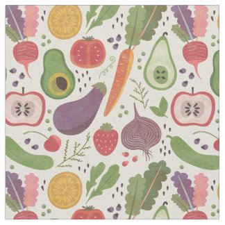 Tissu Fruits et légume d'aquarelle