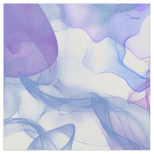 Tissu Fumée Abstraite en rose et bleu violet