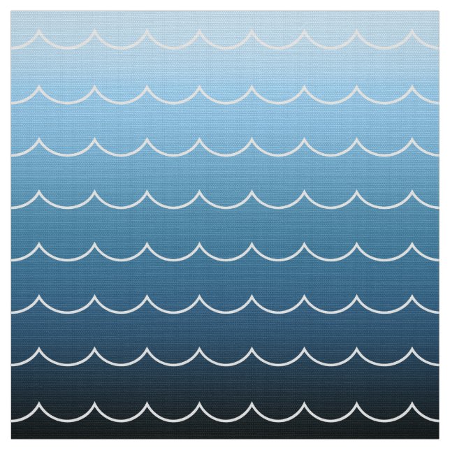 Tissu Fun Modern Wave Motif Blue Gradient (Échantillon)