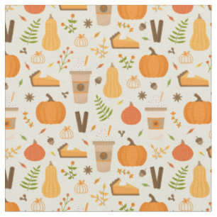 Tissu Fun Orange Fall Motif
