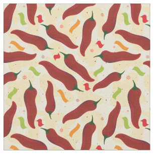 Tissu Fun Rouge Chili Motif