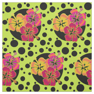 Tissu Funny Hibiscus tropical fleurit + votre backgr