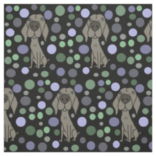 Tissu Funny Weimaraner Chien et cercles de chiots Motif