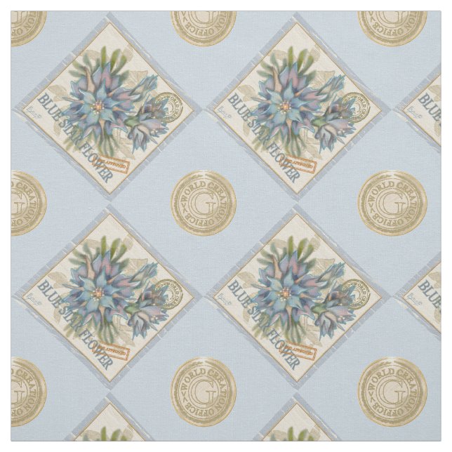 Tissu G Bureau de création Fleur bleue (Échantillon)