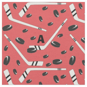 Tissu Galets et bâtons d'hockey