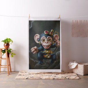 Tissu Gardien de la grotte à ressorts – Le singe qui mur