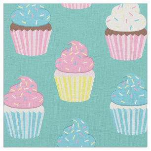 Tissu Gâteaux Cupcakes Adorables Traités de Boulangerie