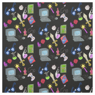 Tissu Geeky ringard d'illustration de bande