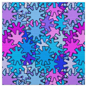 Tissu Géométrie moderne, bleu, violet et orchidée