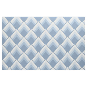 Tissu géométrique Abstraite, bleu et blanc cassé