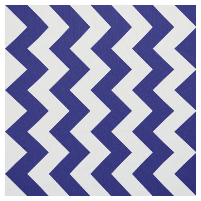 Tissu géométrique de zigzag de bleu marine et de (Échantillon)