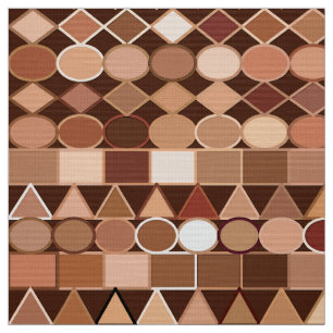 Tissu Géométrique Tribale moderne, Chocolat Brown et Tan