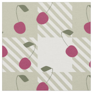 Tissu Gingham rose et cerises carreaux Modern Farmhouse 