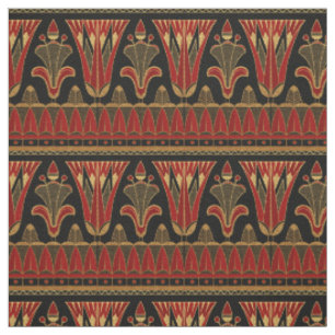 Tissu Gold rouge et Art déco noir