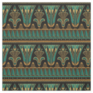 Tissu Gold Turquoise et Art déco noir