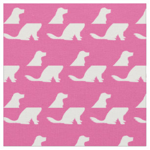 Tissu Golden Retriever Chien Silhouette Animal rose