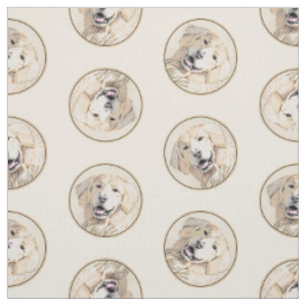 Tissu Golden Retriever Painting mignon Original Chien Ar