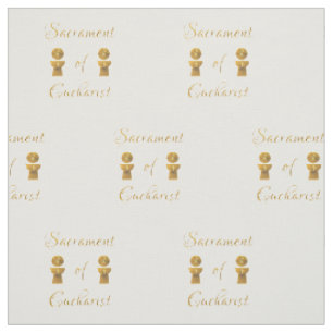 Tissu Golden Sacrament of Eucharist Host and Chalice