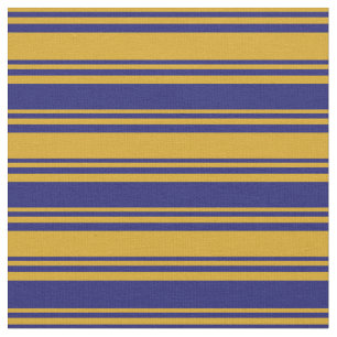 Tissu Goldenrod et Midnight Blue Striped/Linked Motif