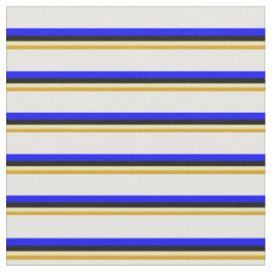 Tissu Goldenrod, Tan, Noir, Bleu et Blanc