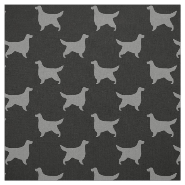 Tissu Gordon Setter Silhouettes Motif noir et gris (Échantillon)
