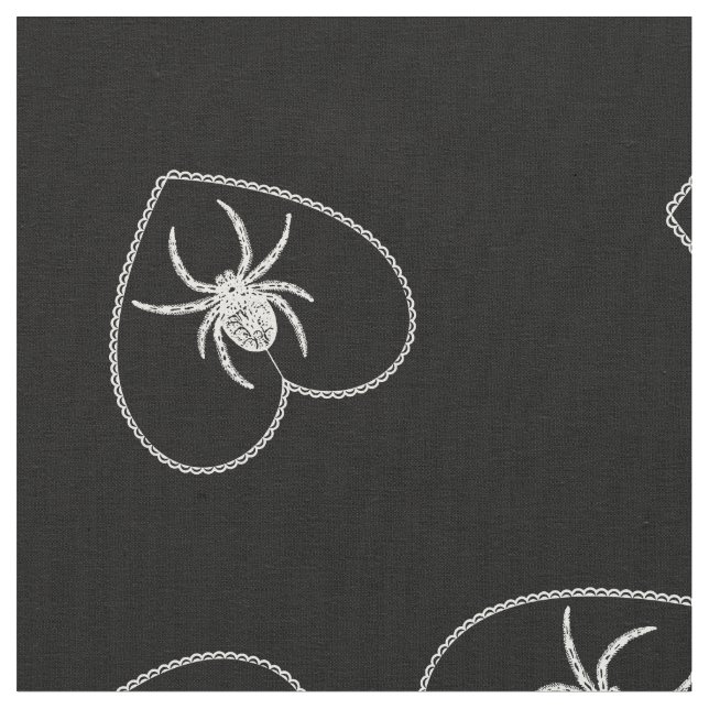 Tissu Gothique Spider Heart Toss Motif (Fermer)