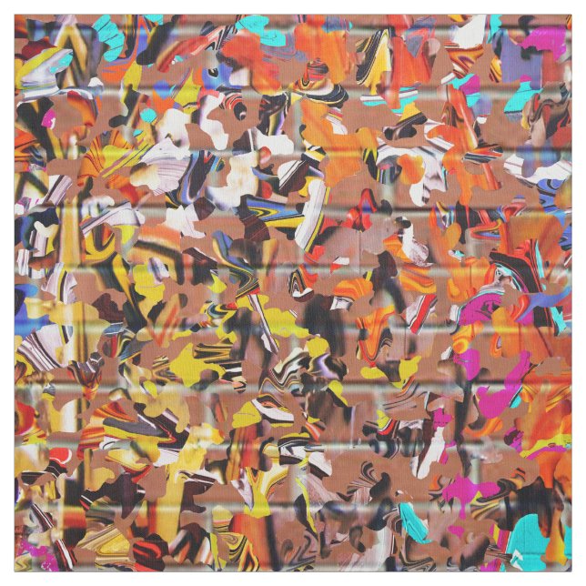 Tissu Graffiti sur brique (Échantillon)