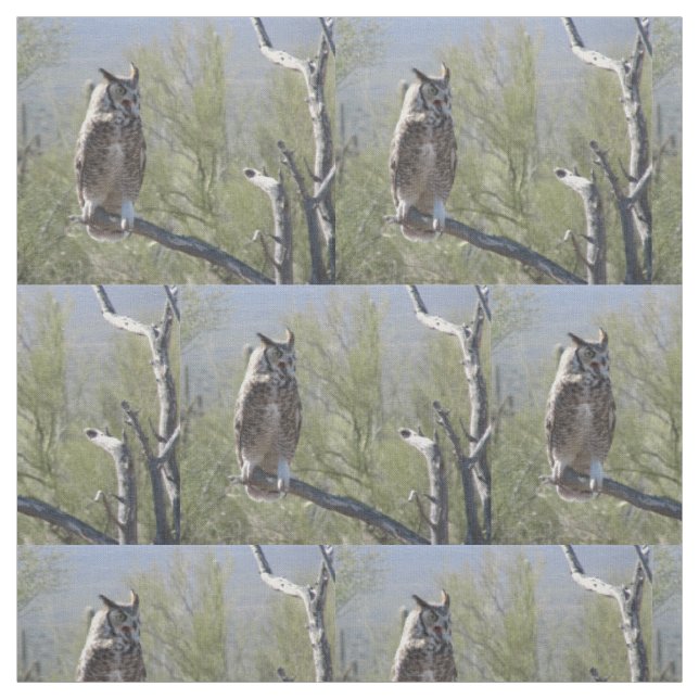 Tissu Grand hibou à cornes (Échantillon)