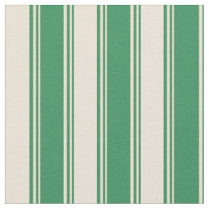Tissu Grandes bandes de couleur vert mer et bisque