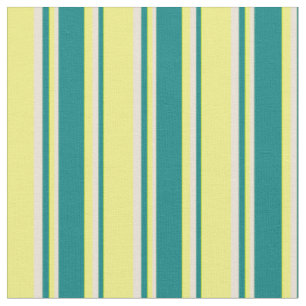 Tissu Grandes couleurs jaunes, Turquoises et bisques