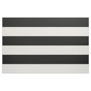 Tissu Grandes rayures noires et ivoiriennes
