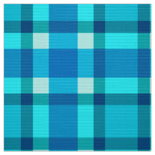 Tissu Grands plaid, bleu de cobalt, Aqua et turquoise