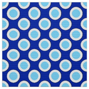 Tissu Grands rétros points, bleu de cobalt et blanc