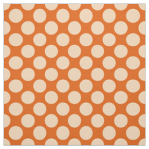 Tissu Grands rétros points - orange et mandarine pâles
