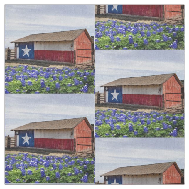Tissu Grange de paysage du Texas avec des Bluebonnets (Échantillon)