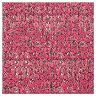 Tissu Graphique rose Art Nouveau Rennie Macintosh