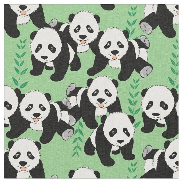 Tissu Graphisme des ours de panda (Fermer)