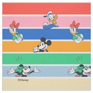 Tissu Graphisme rayé de couleur en relief Mickey & ses a