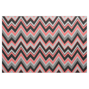 Tissu Gray & Coral Chevron Zigzag Motif sans couture