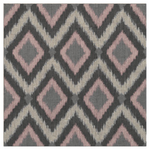 Tissu Gray et rose Tribal Ikat Chevron